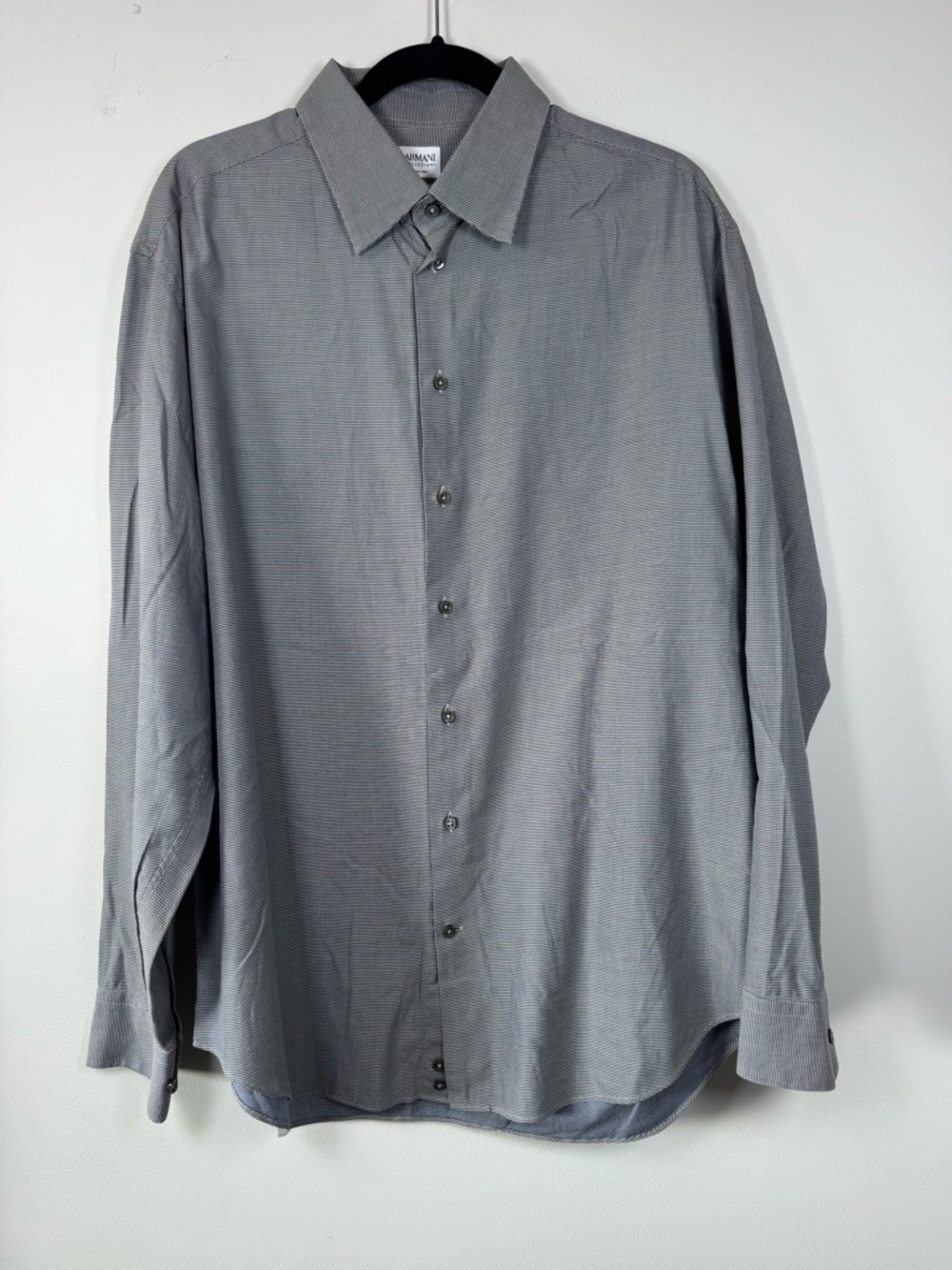 Armani Collezioni Men's Light Gray Dress Shirt